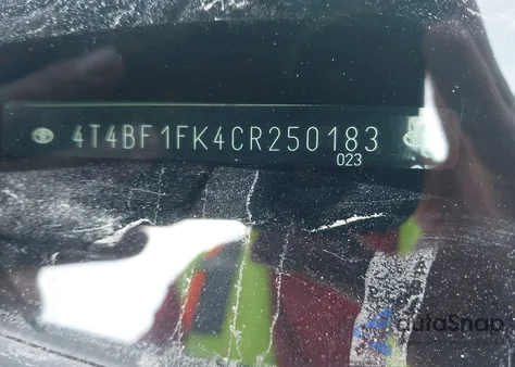 2012 Toyota Camry Le из США, поврежденный, VIN 4T4BF1FK4CR250183